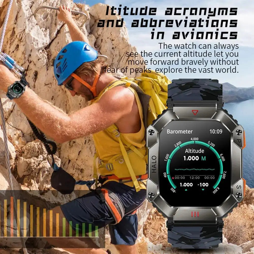 Military Smart Watch Fitness Tracker With AI Voice Pro