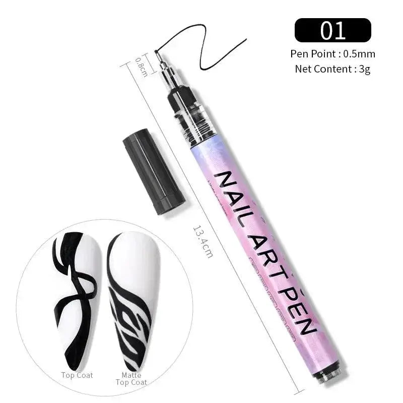 Gel Nail Art Pen Set Precision Brush Marker For Art