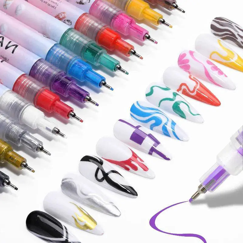 Gel Nail Art Pen Set Precision Brush Marker For Art