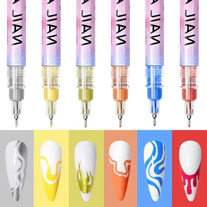 Gel Nail Art Pen Set Precision Brush Marker For Art