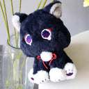 Genshin Black Scaramouche Cat Plush Toy Soft Pillow For Kids
