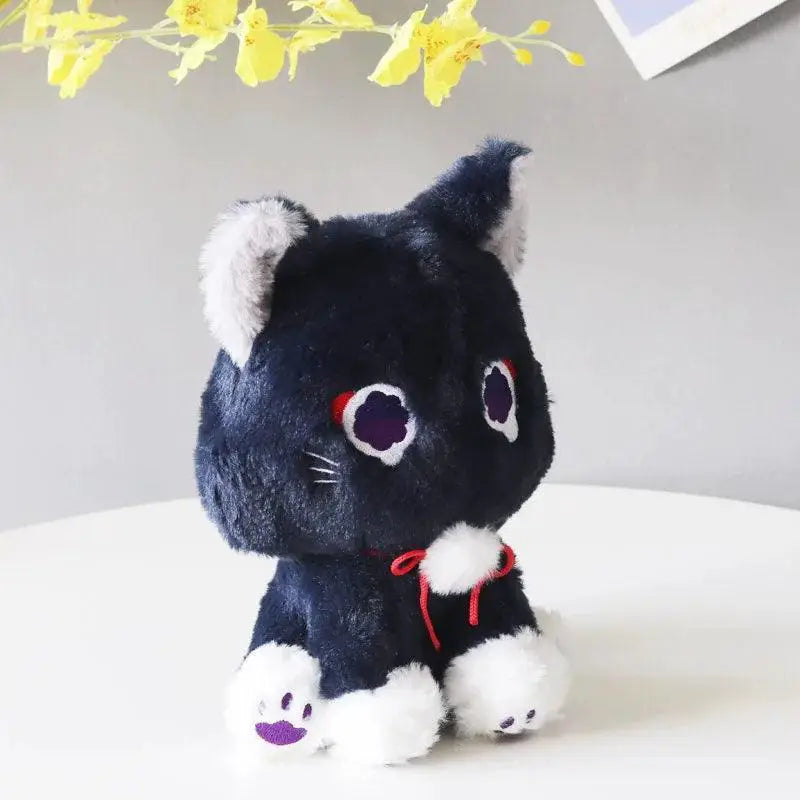 Genshin Black Scaramouche Cat Plush Toy Soft Pillow For Kids