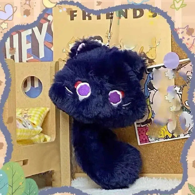 Genshin Impact Black Cat Plush Toy Pillow Fluffy Soft