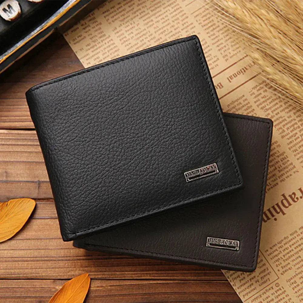 Genuine Leather Mens Wallet Coin Card Holder Purse