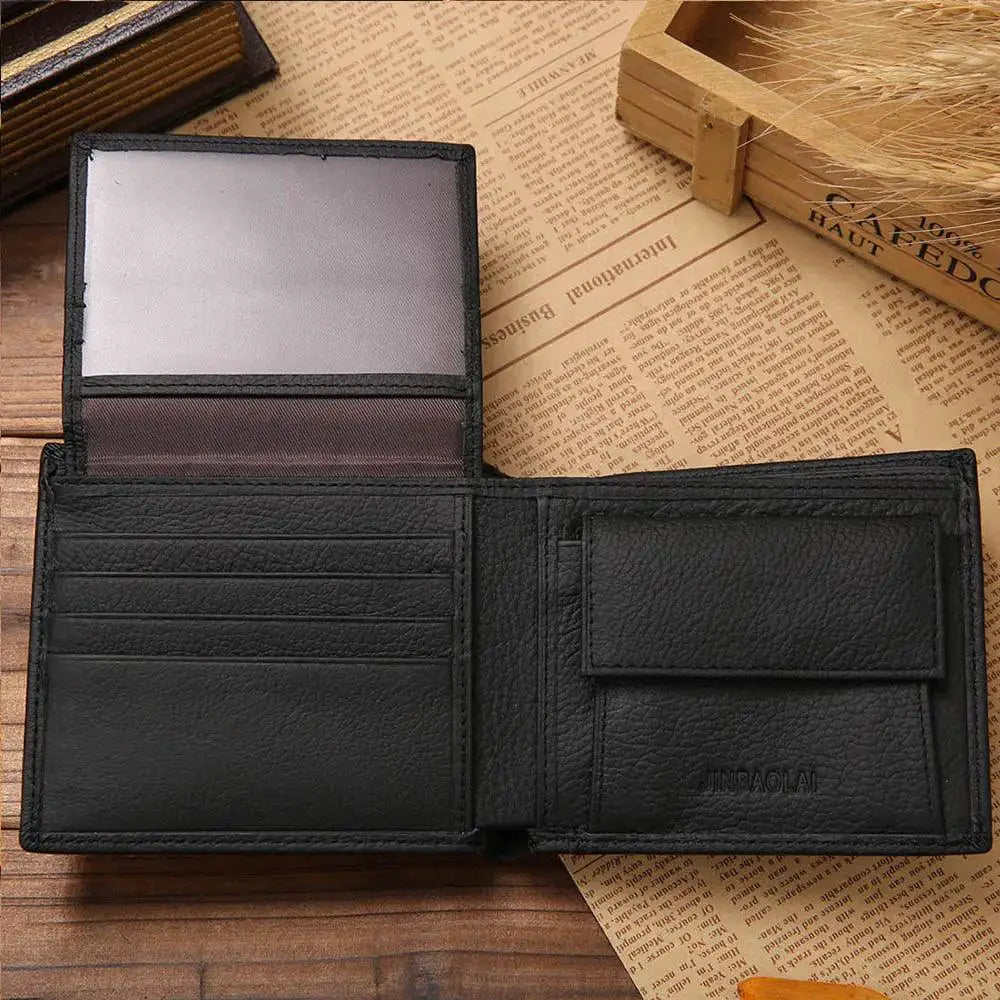 Genuine Leather Mens Wallet Coin Card Holder Purse