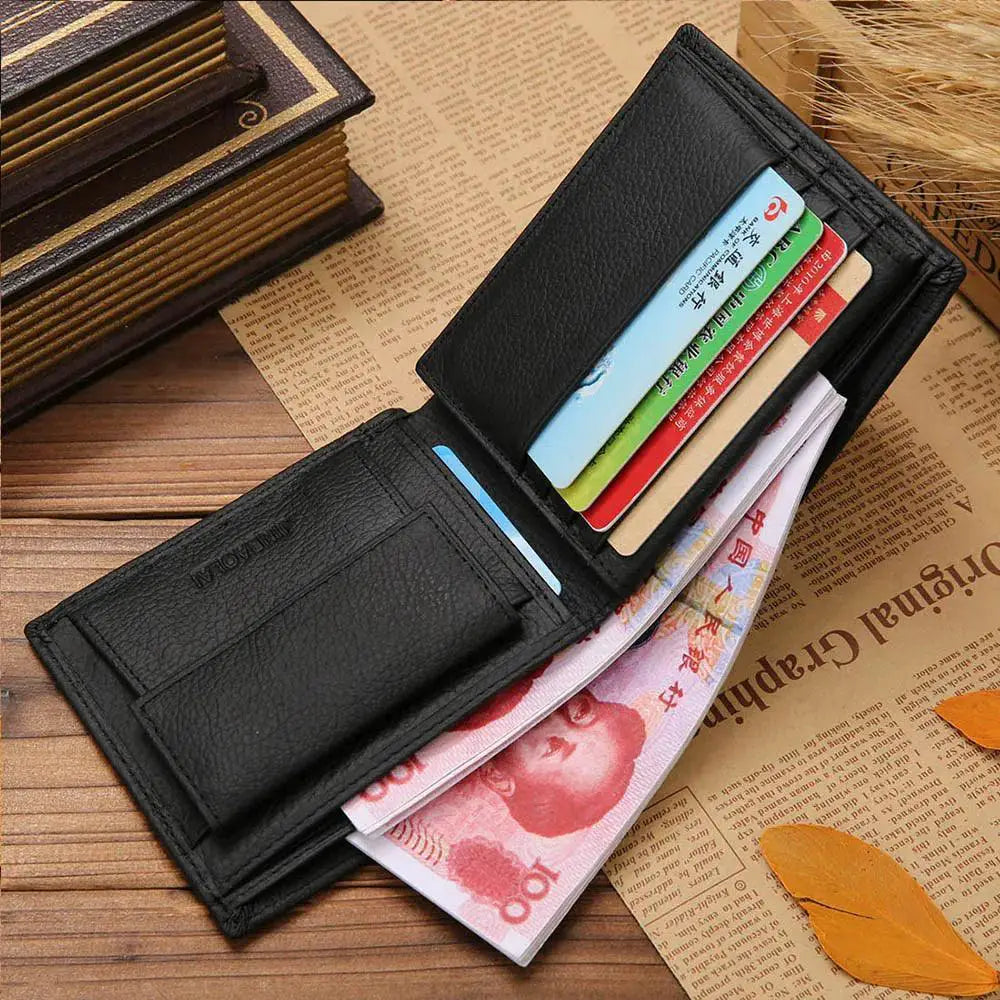 Genuine Leather Mens Wallet Coin Card Holder Purse