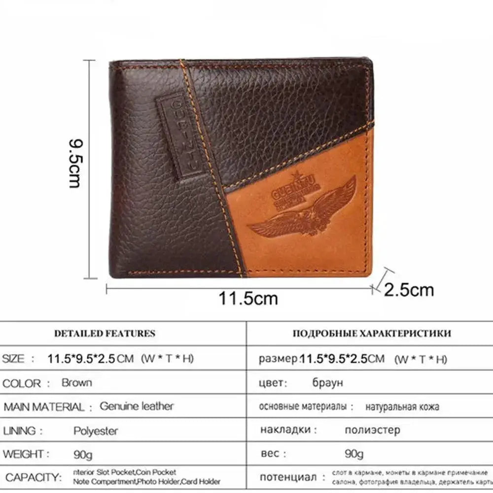 Genuine Leather Mens Wallet With Coin Pocket Stylish Purse