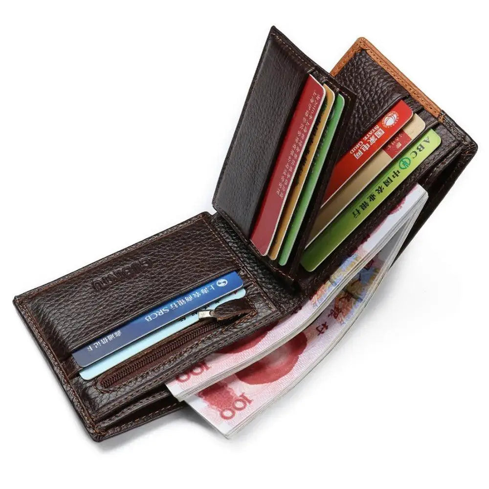 Genuine Leather Mens Wallet With Coin Pocket Stylish Purse