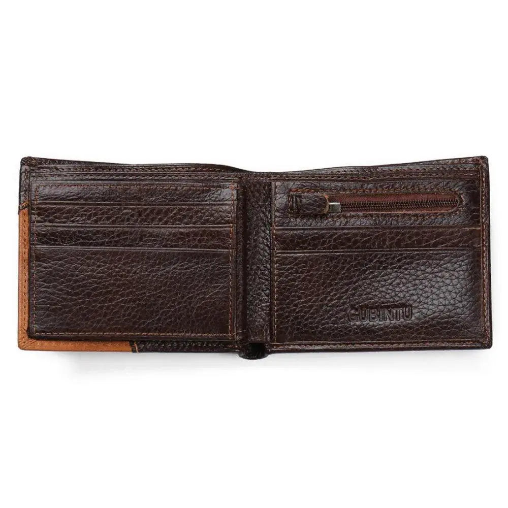 Genuine Leather Mens Wallet With Coin Pocket Stylish Purse