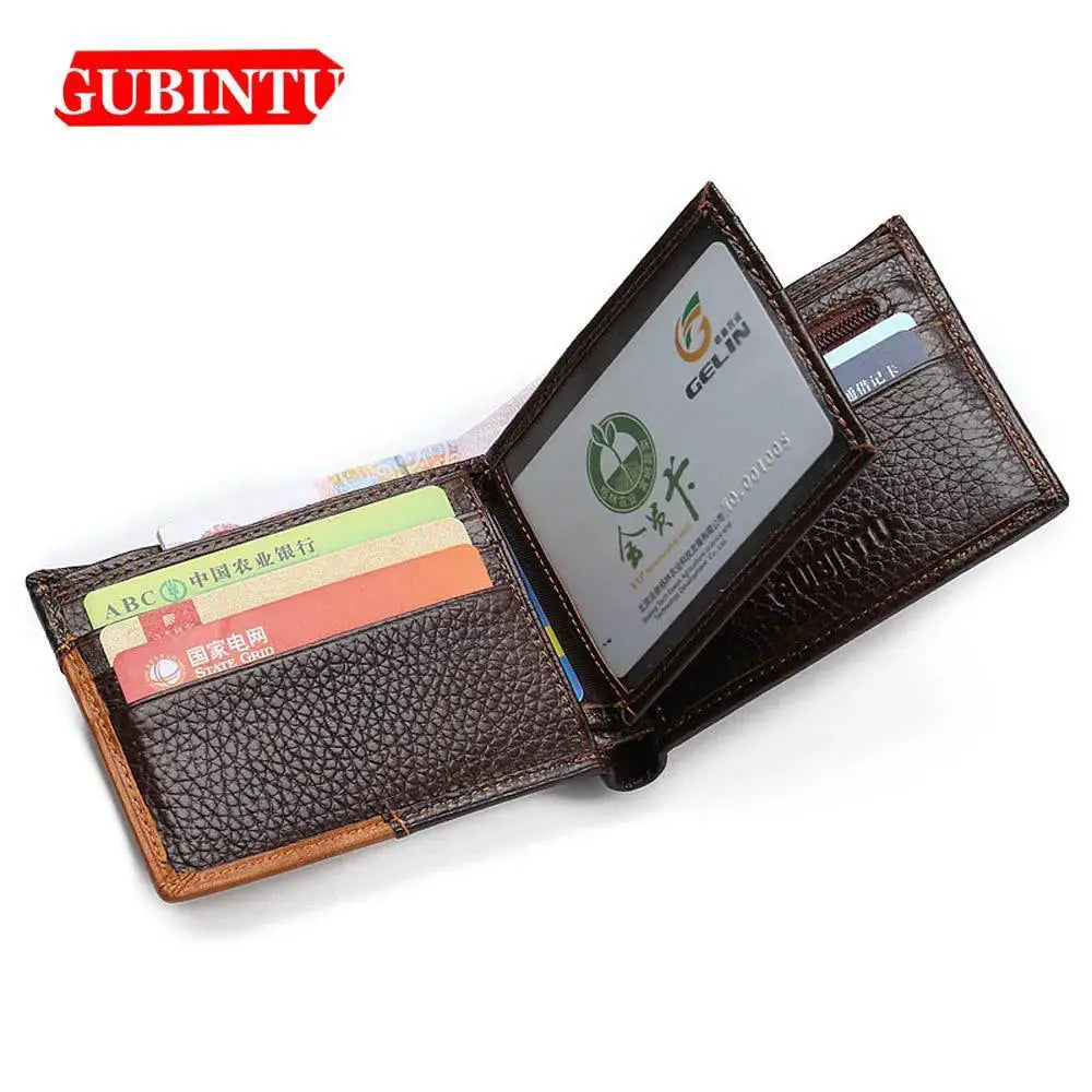 Genuine Leather Mens Wallet With Coin Pocket Stylish Purse