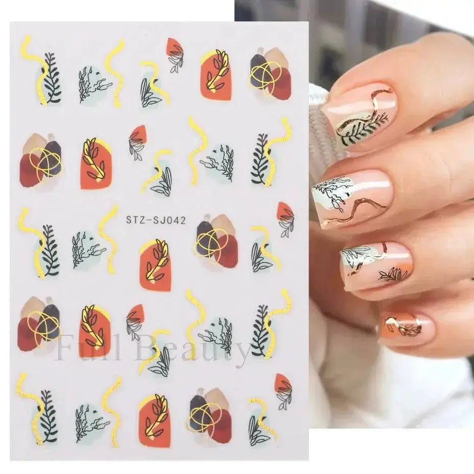 Durable Geometric Nail Stickers for Pros — STZ-SJ069