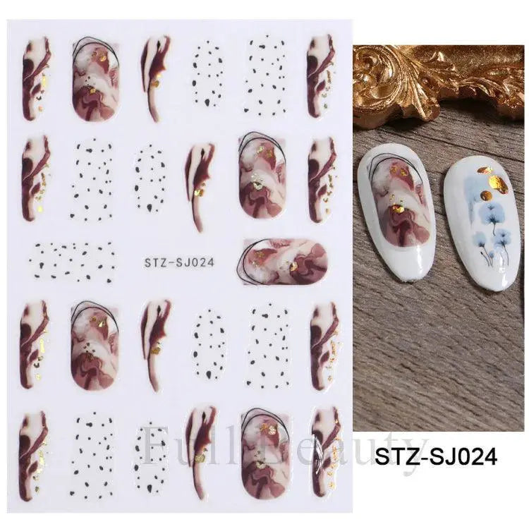 Durable Geometric Nail Stickers for Pros — STZ-SJ029