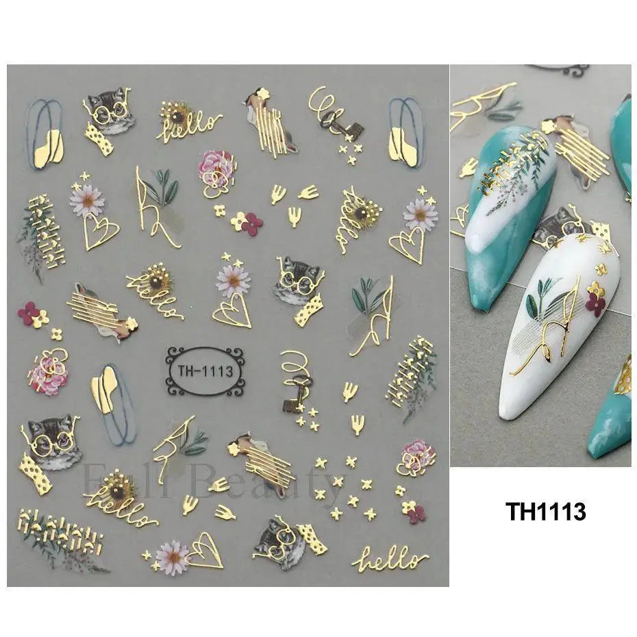 Durable Geometric Nail Stickers for Pros — STZ-SJ028