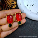 Glass Stud Earrings for Women Soft Glow