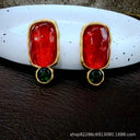 Glass Stud Earrings for Women Soft Glow