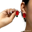 Glass Stud Earrings for Women Soft Glow