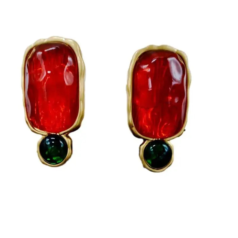 Geometric Jelly Translucent Gemstone Stud Earrings For Women - OurLum.com