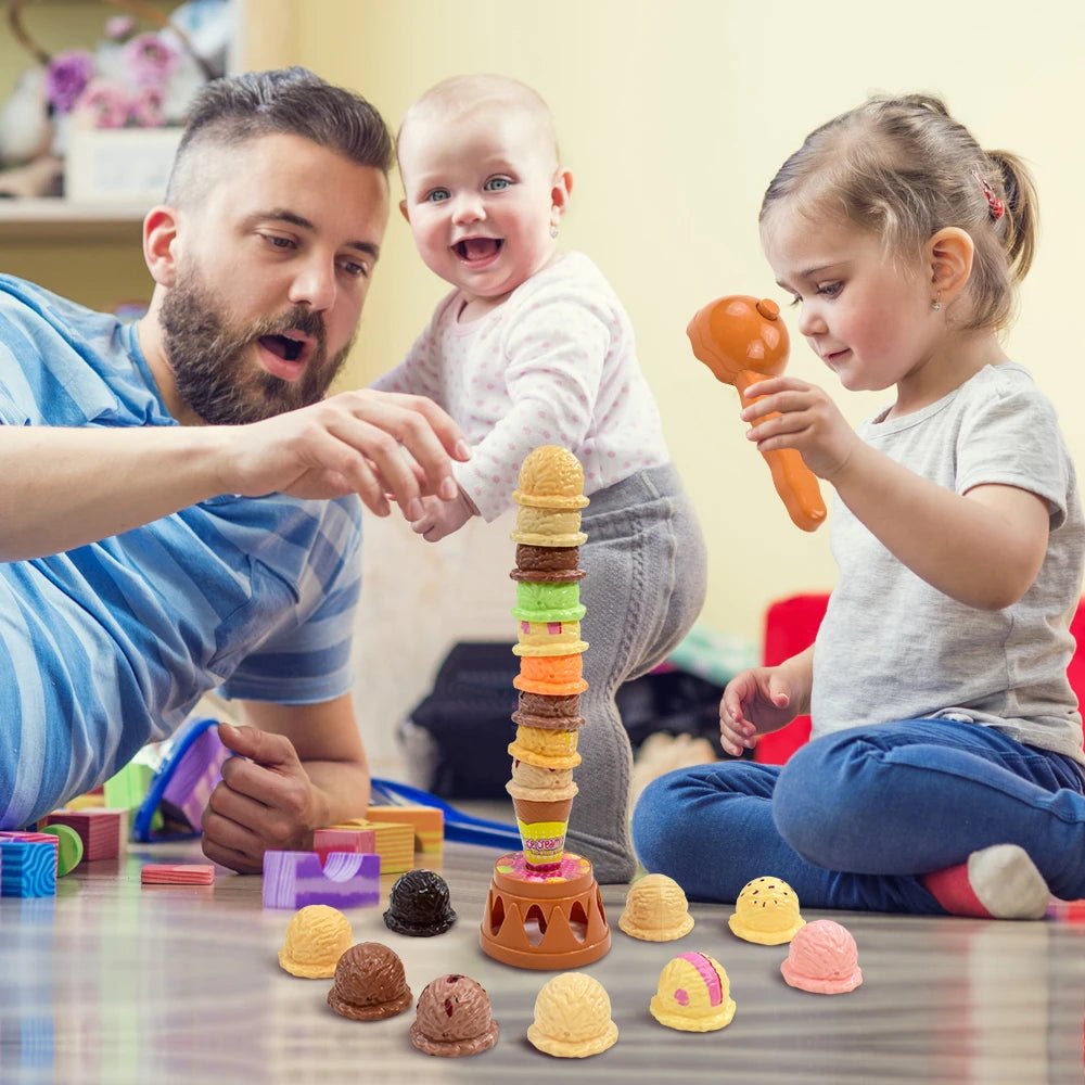 GGbell Ice Cream Stack - Up Kitchen Toyset - Pretend Play Builds Fine Motor Skills For Fun
