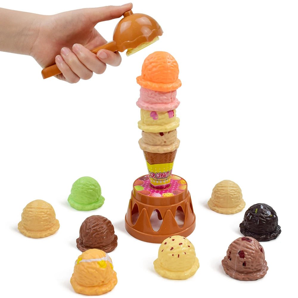 GGbell Ice Cream Stack - Up Kitchen Toyset - Pretend Play Builds Fine Motor Skills For Fun