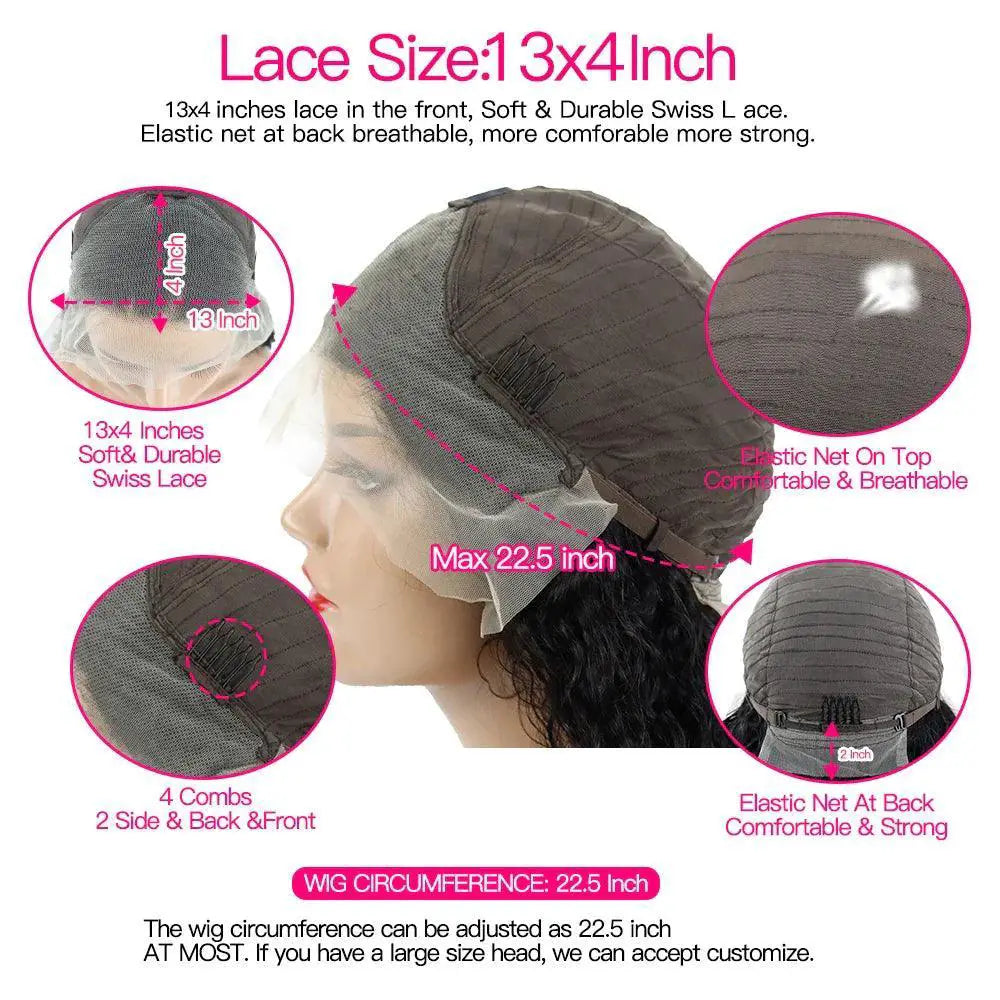 Ginger Orange Deep Wave Lace Front Wig Remy Hair For Women