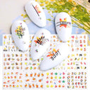 Gingerbread & Holly Festive Nail Art Stickers for Christmas