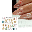 Gingerbread & Holly Festive Nail Art Stickers for Christmas