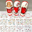 Gingerbread & Holly Festive Nail Art Stickers for Christmas