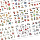 Gingerbread & Holly Festive Nail Art Stickers for Christmas