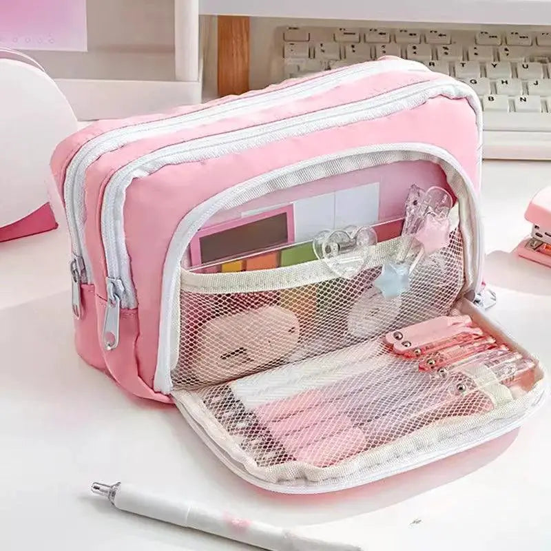 Girl Large Capacity Aesthetic Pencil Bag Pen Holder