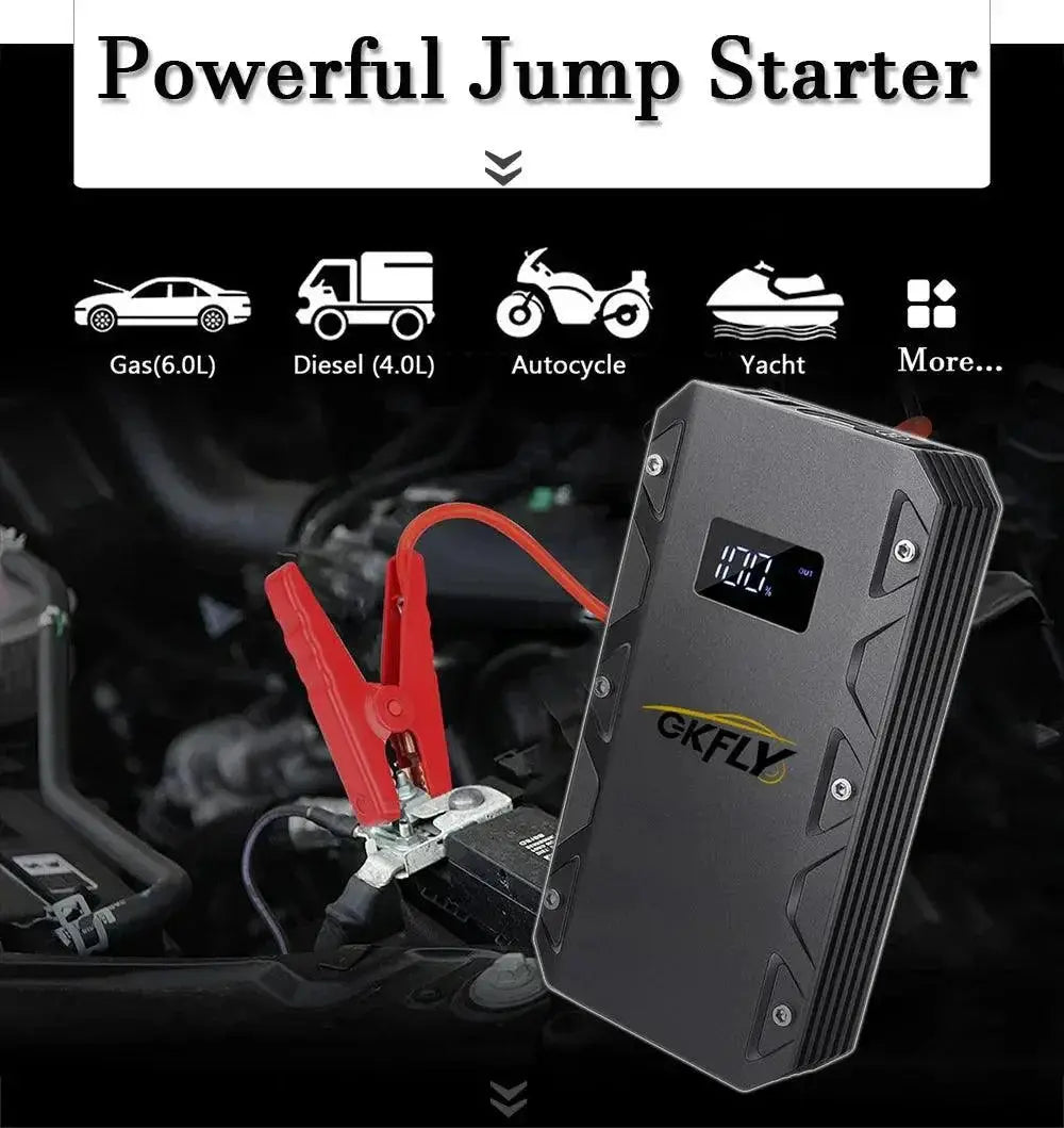 GKFLY Ultra Power Car Jump Starter 1500A 2000A 3000A Battery