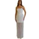 Glam Ivory Sequin Strapless Wedding Gown
