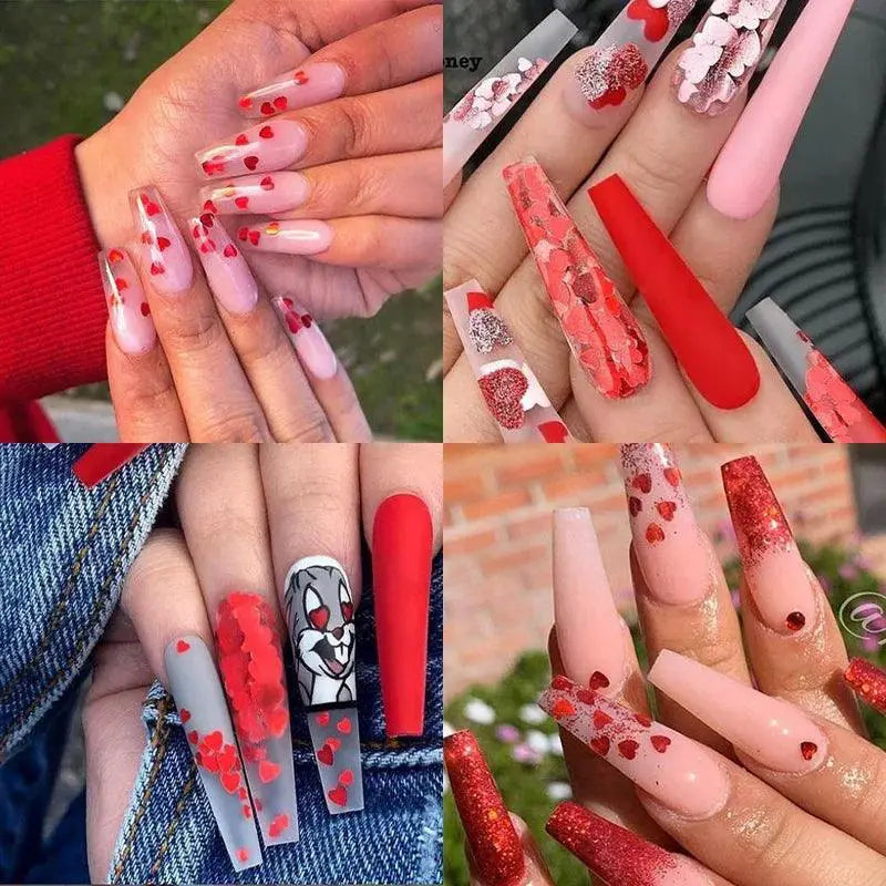 Glam Valentines Heart Nail Glitter Kit For DIY Manicures