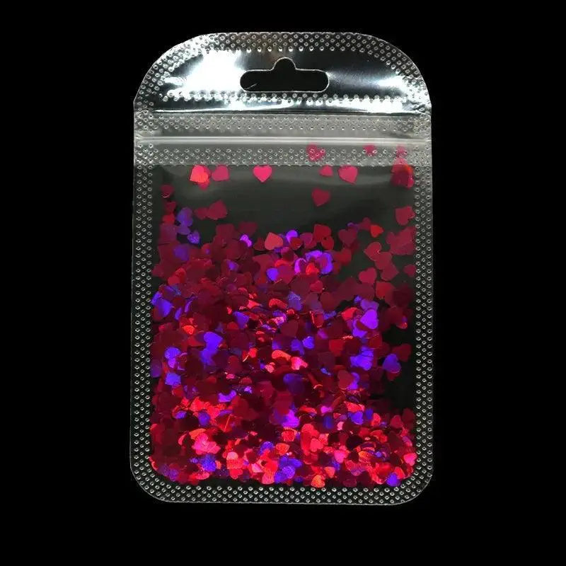 Glam Valentines Heart Nail Glitter Kit For DIY Manicures