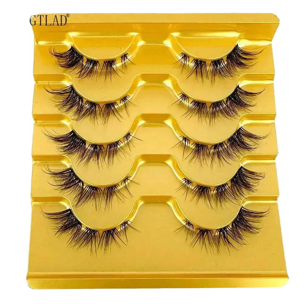 Natural Volume Faux Mink Eyelashes — 5pairsJX004
