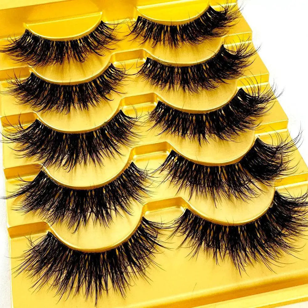 Natural Volume Faux Mink Eyelashes — 5pairsJX032