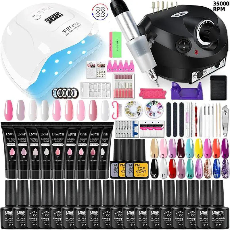 Glamorous Nail Art Kit With UV LED Lamp And Tools Set
