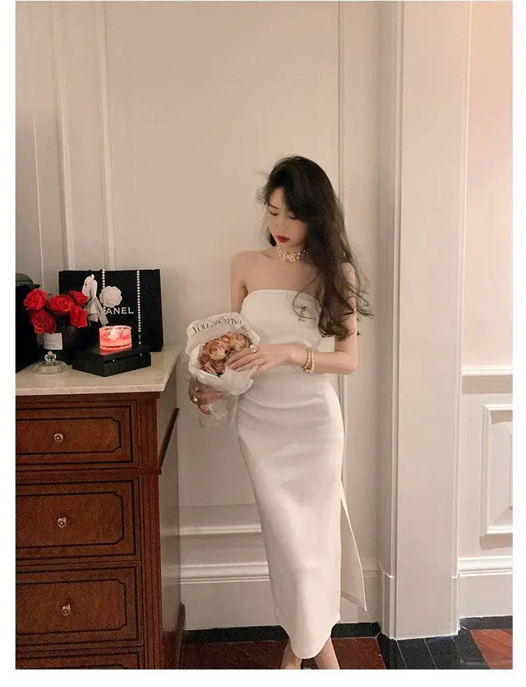 Glamorous Split Tube Dress Elevate Your Style With Elegance