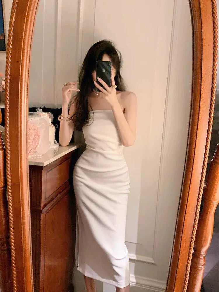 Glamorous Split Tube Dress Elevate Your Style With Elegance