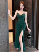 Glamorous V-Neck Evening Gown for Events