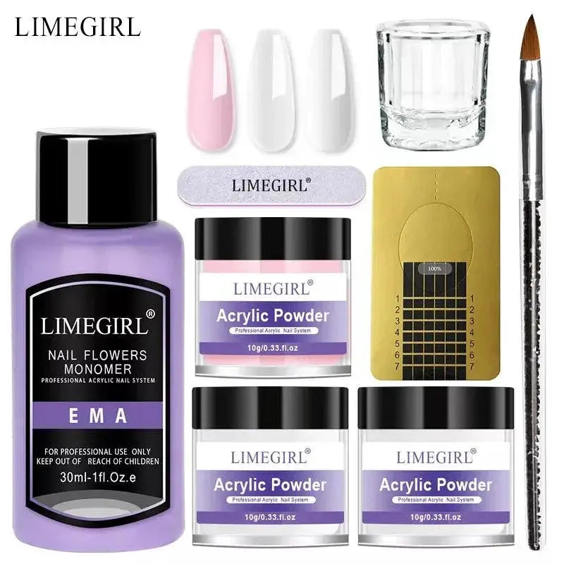 Glamour Nail Glitter Set Sparkling Acrylic Manicure Kit