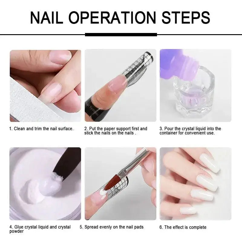 Glamour Nail Glitter Set Sparkling Acrylic Manicure Kit