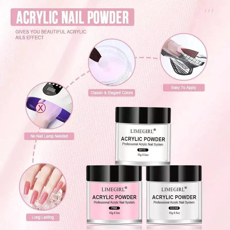 Glamour Nail Glitter Set Sparkling Acrylic Manicure Kit