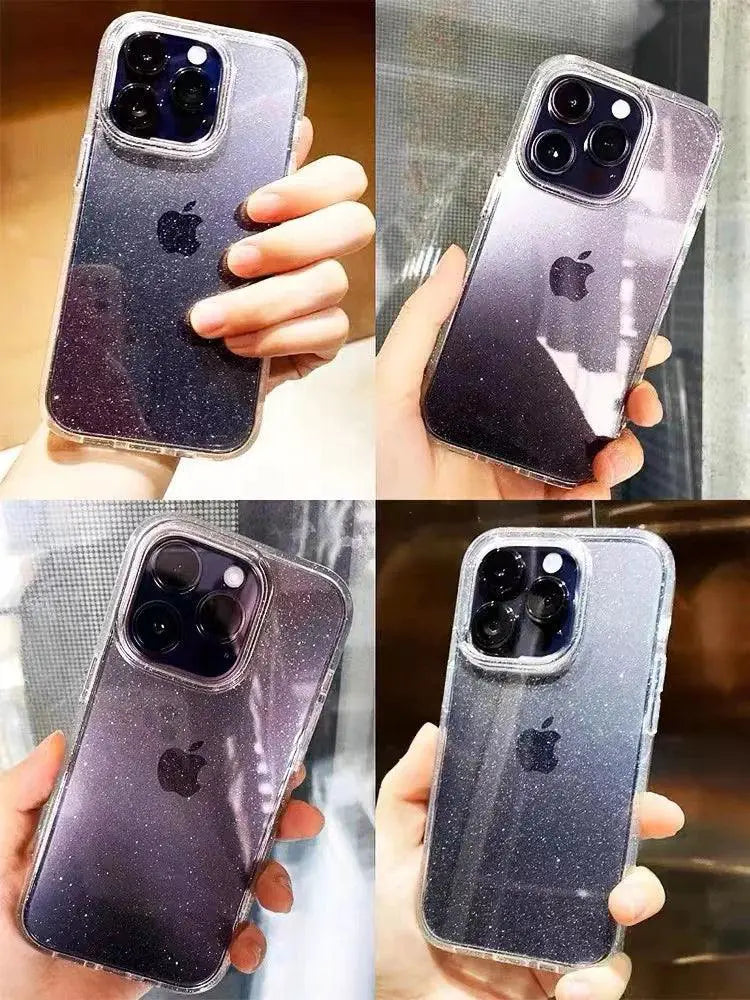 Glitter Bumper Clear Case iPhone 15 14 13 12 11 Pro Max Mini