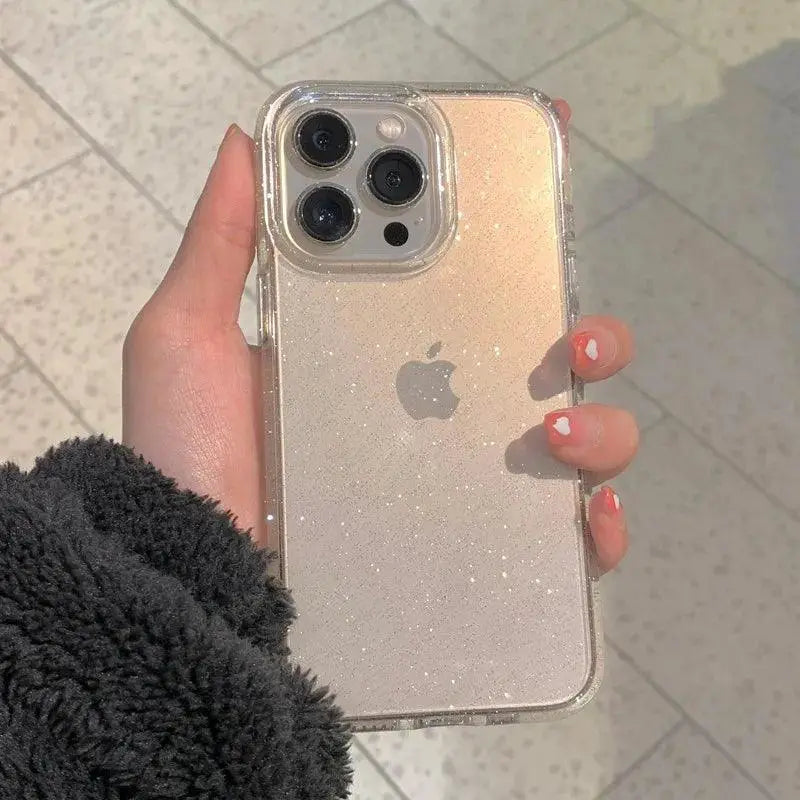 Glitter Bumper Clear Case iPhone 15 14 13 12 11 Pro Max Mini