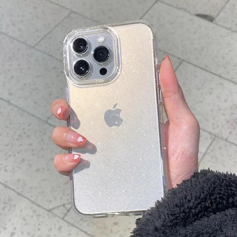 Glitter Bumper Clear Case iPhone 15 14 13 12 11 Pro Max Mini