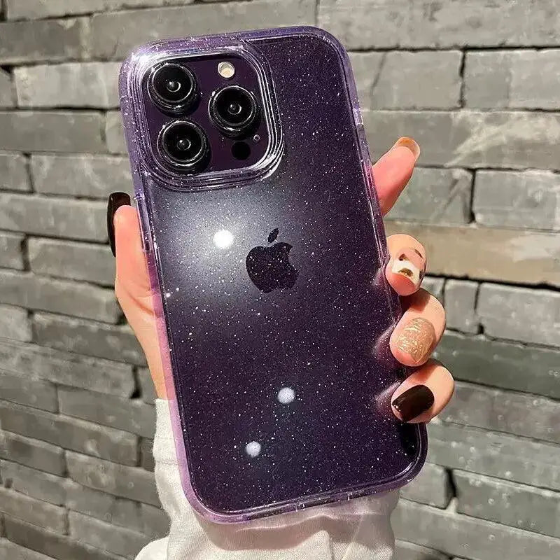 Glitter Bumper Clear Case iPhone 15 14 13 12 11 Pro Max Mini