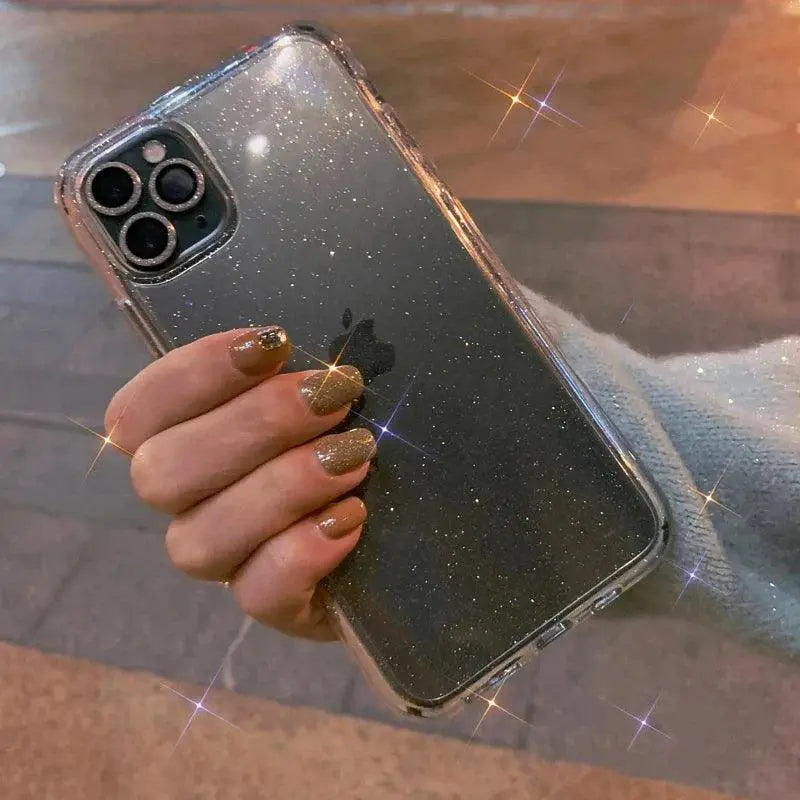 Glitter Bumper Clear Case iPhone 15 14 13 12 11 Pro Max Mini