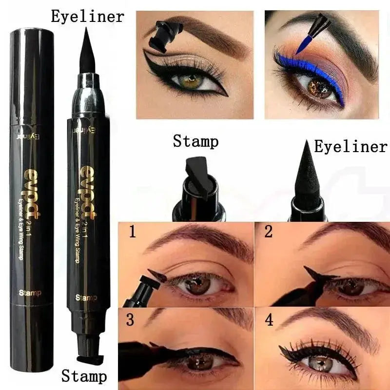Glitter Eyeliner Stamp Duo 7 Color Fast Dry Eyeliner