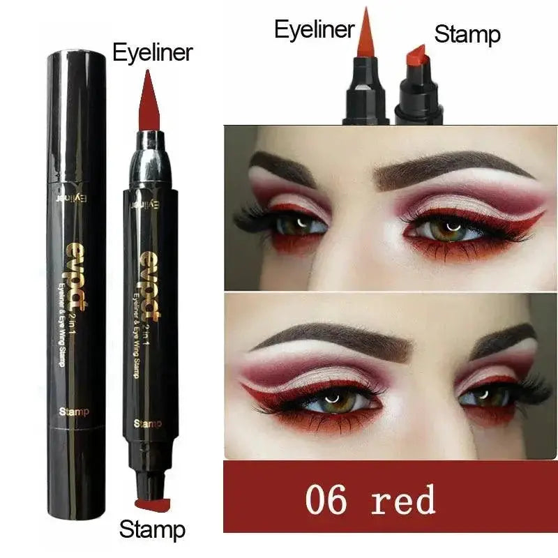Glitter Eyeliner Stamp Duo 7 Color Fast Dry Eyeliner