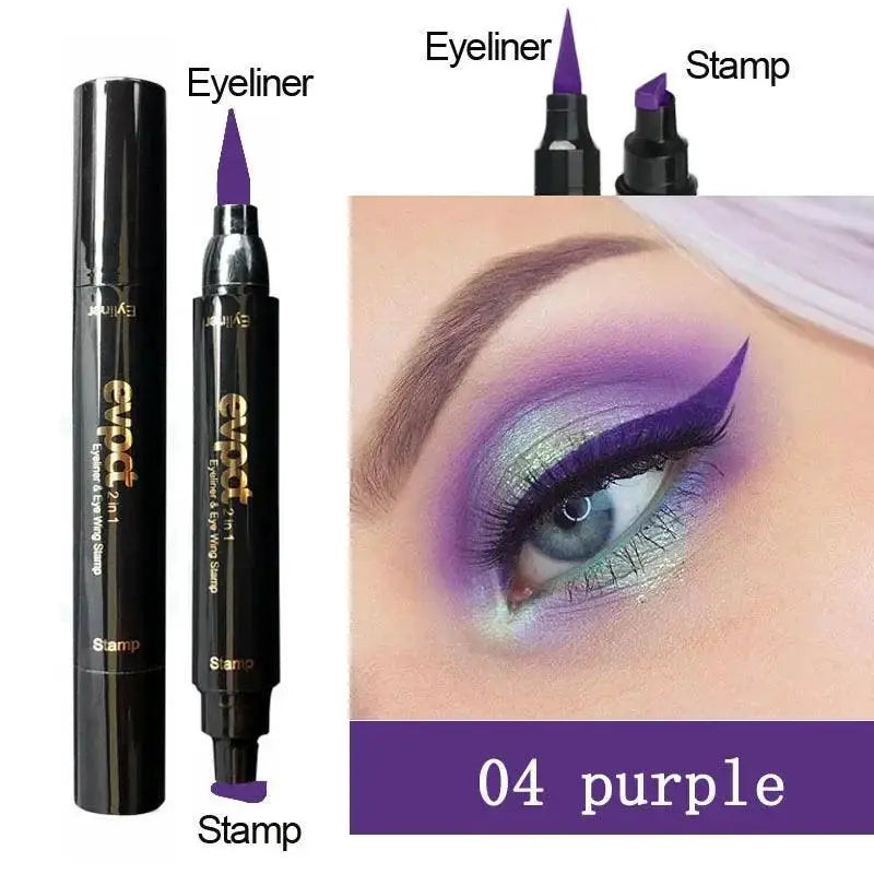 Glitter Eyeliner Stamp Duo 7 Color Fast Dry Eyeliner
